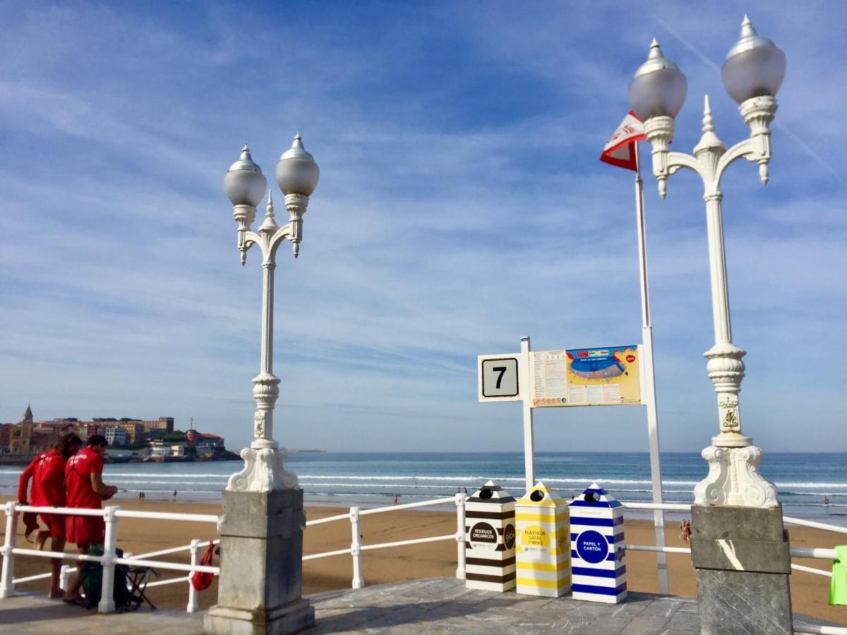 Atico Marques Vistas Al Mar - Garaje Opcional Apartamento Gijón Exterior foto