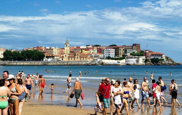 Atico Marques Vistas Al Mar - Garaje Opcional Apartamento Gijón Exterior foto